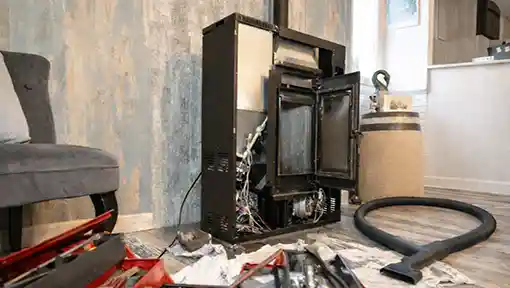 Contrôle des éléments de sécurité lors de l’entretien d’un poêle à bois