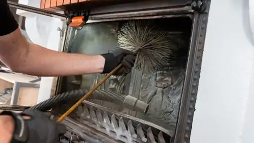 Intervention d'un ramonage d'un insert d'une cheminée près de Lens