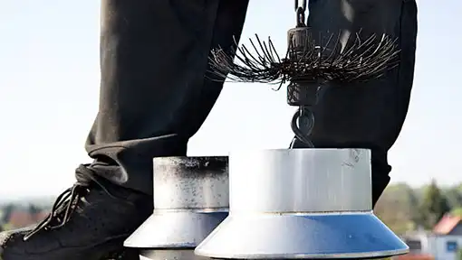 Intervention d'un ramonage d'un conduit sur toit près de Lens